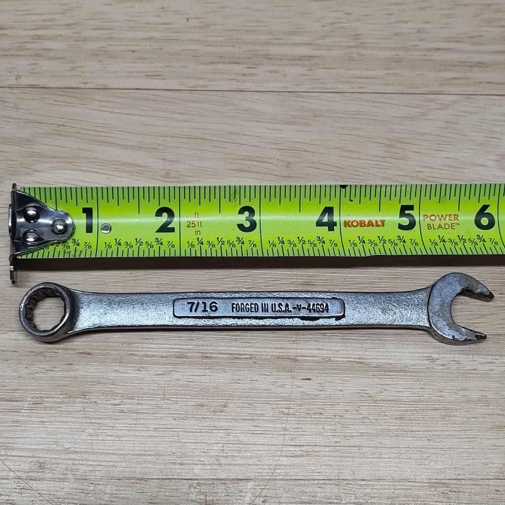 Craftsman 7/16" Combination Wrench 12 Point -V- 44694 Forged & Made In USA